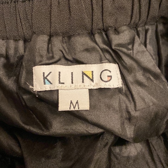 Kling Black Lined Elastic Waist Pull On Running Foxes Pattern Skirt - Picture 3 of 4